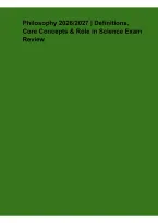 Philosophy 2026&lowbar;2027 &ndash; Definitions&comma; Core Concepts & Role in Science Exam Review