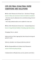 Cps 510 Final Exam Final Paper&NewLine;Questions And Solutions