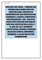 APEX EKG Test Exam &ndash; Premium 2027 Curriculum-Aligned Practice Question Bank &vert; 240&plus; MCQs with Detailed Rationales &vert; Master ECG Interpretation for Certification&comma; Licensure & Clinical Competence &vert; APEX EKG Levels 1-3&comma; NHA CET&comma; CCT&comma; Telemetry&comma; NCLEX-RN Cardia
