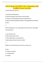 NACC Review for PSW&colon; Ch 1-7 Questions with&NewLine;Verified Correct Answers