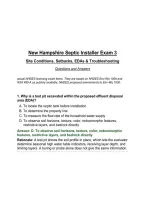 New Hampshire Septic Installer Exam 3&NewLine;Site Conditions&comma; Setbacks&comma; EDAs & Troubleshooting&NewLine;Questions and Answers&NewLine;