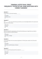 Criminal Justice Dual Credit&NewLine;Frequently Tested Actual Exam Questions With&NewLine;Correct Answers