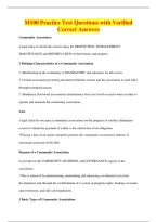 BUNDLE OF M100 QUESTIONS WITH VERIFIED CORRECT ANSWERS