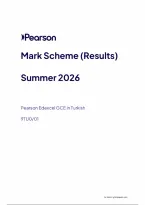 Edexcel A Level Turkish Paper 1 Mark Scheme 2026