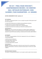 Nu 641 - Final Exam 2026&sol;2027 &vert; Comprehensive Review &vert; 100 Verified Q&A &vert; Detailed Rationales &vert; Ngn-Aligned &vert; Pass Guaranteed &ndash; A&plus; Graded