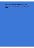 Respiratory Therapy Exam Review Questions 2026&lowbar;2027 &ndash; Practice Questions & Answers Study Guide