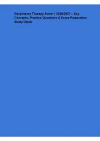 Respiratory Therapy Exam 1 2026&lowbar;2027 &ndash; Key Concepts&comma; Practice Questions & Exam Preparation Study Guide