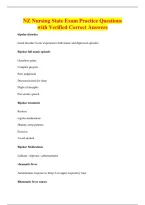 NZ Nursing State Exam Practice Questions&NewLine;with Verified Correct Answers