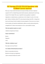 NZ Nursing STATE EXAM Questions with&NewLine;Verified Correct Answers