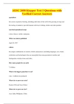 AESC 2050 Kiepper Test 1 Questions with&NewLine;Verified Correct Answers