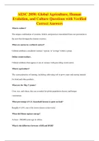 AESC 2050&colon; Global Agriculture&comma; Human&NewLine;Evolution&comma; and Culture Questions with Verified&NewLine;Correct Answers