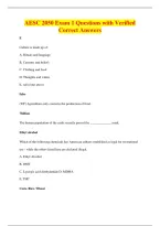 AESC 2050 Exam 1 Questions with Verified&NewLine;Correct Answers