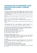 Advanced Health Assessment Exam Questions And Correct Verified Answers