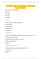 NUR 504 - Final Test Questions with Verified&NewLine;Correct Answers