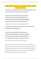 NUR 418 Exam Review Questions with Verified&NewLine;Correct Answers