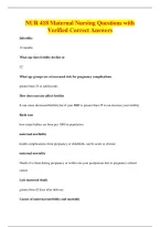 NUR 418 Maternal Nursing Questions with&NewLine;Verified Correct Answers
