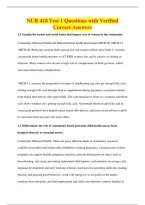NUR 418 Test 1 Questions with Verified&NewLine;Correct Answers