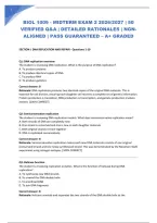 Biol 1009 - Midterm Exam 2 Latest 2026&sol;2027 &vert; 50 Verified Q&A &vert; Detailed Rationales &vert; Ngn-Aligned &vert; Pass Guaranteed &ndash; A&plus; Graded