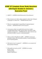 ACRP CP Complete Exam Study Questions &NewLine;with Expert Graded A&plus; Answers &vert; &NewLine;Guarantee Pass&excl; 