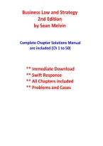 Business Law and Strategy 2nd Edition Sean Melvin Solutions Manual &vert; All Chapters