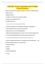 NUR 504 - Exam 1 Questions with Verified&NewLine;Correct Answers