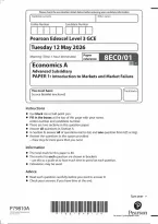 Edexcel AS Level Economics A Paper 1&colon; Introduction to Markets and Market Failure 2026