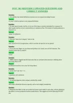 Psyc 301 Midterm 2 Updated Questions And&NewLine;Correct Answers