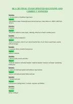 Hca 285 Final Exam Updated Questions And&NewLine;Correct Answers