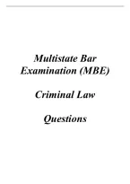 MBE Criminal Law Practice Questions and Answers &vert; Multistate Bar Examination &vert; Bar Exam Prep Study Guide