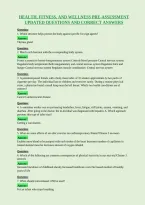 Health&comma; Fitness&comma; And Wellness Pre-Assessment&NewLine;Updated Questions And Correct Answers
