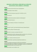 Migrant And Rural Individuals Updated&NewLine;Questions And Correct Answers