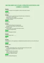 Mgt301 Kirn Uky Exam 1 Updated Questions And&NewLine;Correct Answers