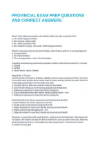 Provincial Exam Prep Questions And Correct Answers