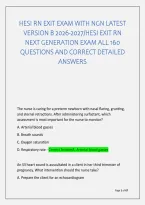 Hesi Rn Exit Exam With Ngn Latest &NewLine;Version B 2026-2027&sol;Hesi Exit Rn &NewLine;Next Generation Exam All 160 &NewLine;Questions And Correct Detailed &NewLine;Answers 