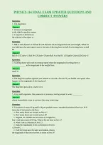 Physics 114 Final Exam Updated Questions And&NewLine;Correct Answers