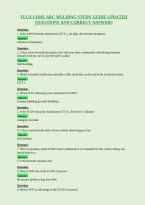 Flux Core Arc Welding Study Guide Updated&NewLine;Questions And Correct Answers
