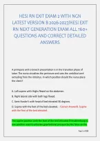Hesi Rn Exit Exam 2 With Ngn &NewLine;Latest Version B 2026-2027&sol;Hesi Exit &NewLine;Rn Next Generation Exam All 160&plus; &NewLine;Questions And Correct Detailed &NewLine;Answers