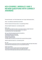 Hca Course 1 Module 2 And 3 Review Questions With Correct Answers