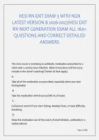 Hesi Rn Exit Exam 3 With Ngn &NewLine;Latest Version B 2026-2027&sol;Hesi Exit &NewLine;Rn Next Generation Exam All 160&plus; &NewLine;Questions And Correct Detailed &NewLine;Answers &NewLine; 