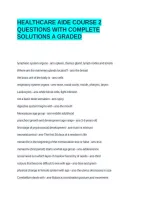 Healthcare Aide Course 2 Questions With Complete Solutions A Graded