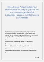 HESI Advanced Pathophysiology Final &NewLine;Exam Actual Exam 2026 &vert; All Questions and &NewLine;Correct Answers with Detailed &NewLine;Explanations &vert; Graded A&plus; &vert; Verified Answers &NewLine;&vert; Just Released