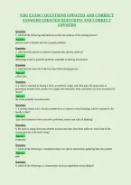 N301 Exam 1 Questions Updated And Correct&NewLine;Answers Updated Questions And Correct&NewLine;Answers