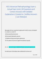 HESI Advanced Pathophysiology Exam 2 &NewLine;Actual Exam 2026 &vert; All Questions and &NewLine;Correct Answers with Detailed &NewLine;Explanations &vert; Graded A&plus; &vert; Verified Answers &NewLine;&vert; Just Released