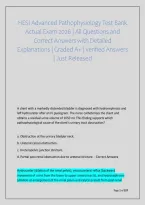 HESI Advanced Pathophysiology Test Bank &NewLine;Actual Exam 2026 &vert; All Questions and &NewLine;Correct Answers with Detailed &NewLine;Explanations &vert; Graded A&plus; &vert; Verified Answers &NewLine;&vert; Just Released