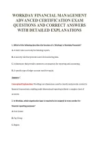 Workday Financial Management&NewLine;Advanced Certification Exam&NewLine;Questions And Correct Answers&NewLine;With Detailed Explanations