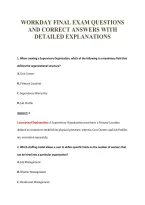 Workday Final Exam Questions&NewLine;And Correct Answers With&NewLine;Detailed Explanations