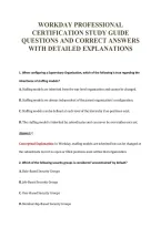 Workday Professional&NewLine;Certification Study Guide&NewLine;Questions And Correct Answers&NewLine;With Detailed Explanations
