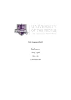 Math Assignment Unit 3 &vert; Complete Mathematics Solutions and Step-by-Step Answers &vert; Study Guide 2026&sol;2027