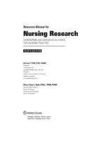 Resource Manual for Nursing Research&colon; Generating and Assessing Evidence for Nursing