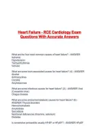 Heart Failure - RCE Cardiology Exam Questions With Accurate Answers